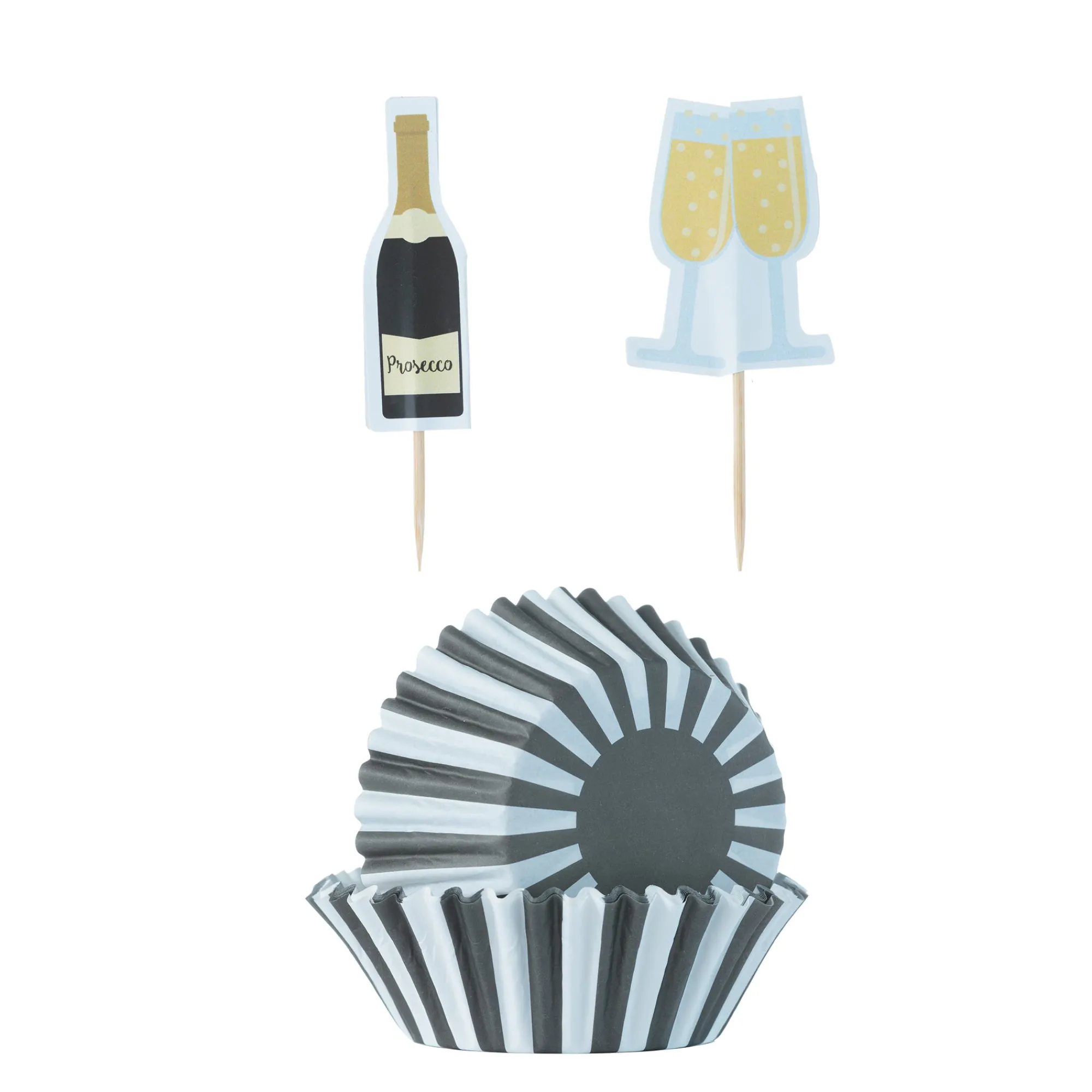 Cupcake Cases & Toppers>Mason Cash 48 Prosecco Cupcake Case & Toppers