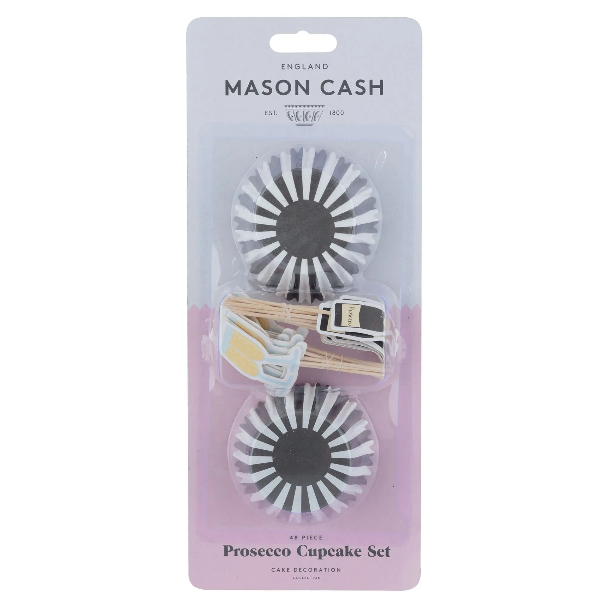 Cupcake Cases & Toppers>Mason Cash 48 Prosecco Cupcake Case & Toppers