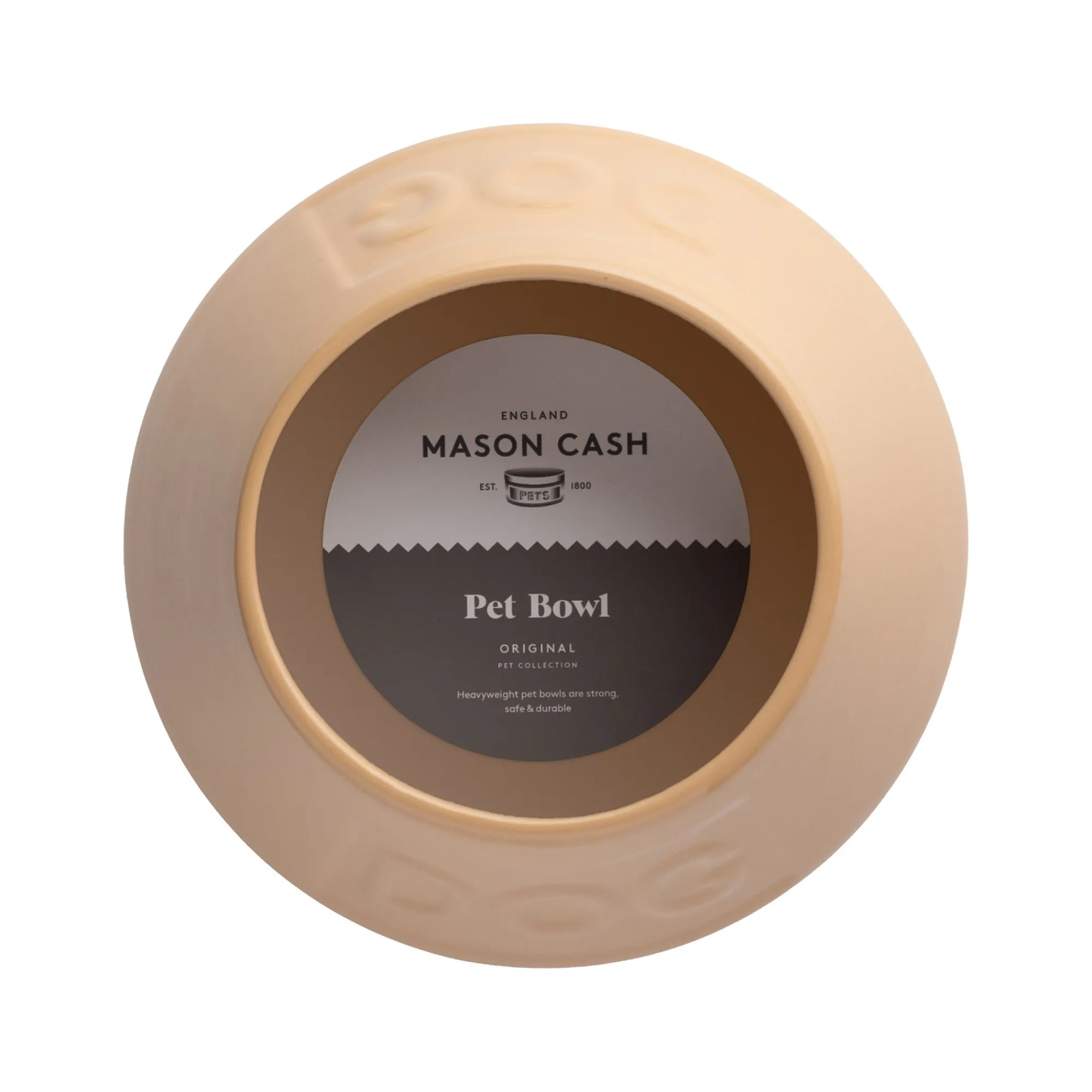 Cane Pet Bowls|Dog Bowls>Mason Cash Cane Non Tip Lettered Dog Bowl 21cm
