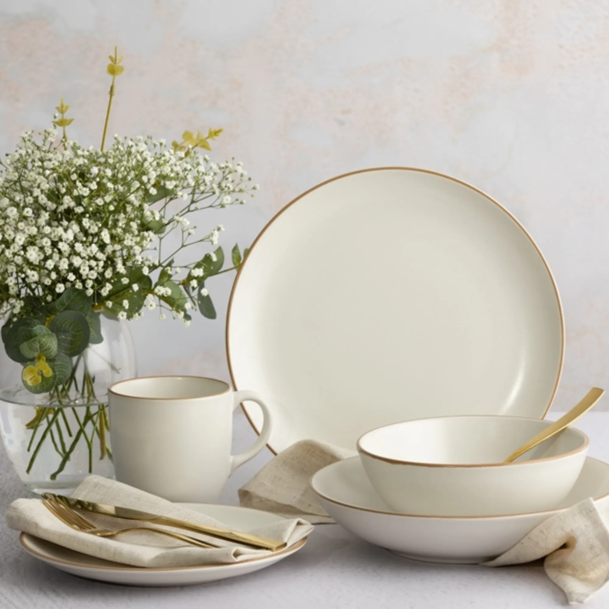 Plates>Mason Cash Classic Collection Set 4 Cream Dinner Plates