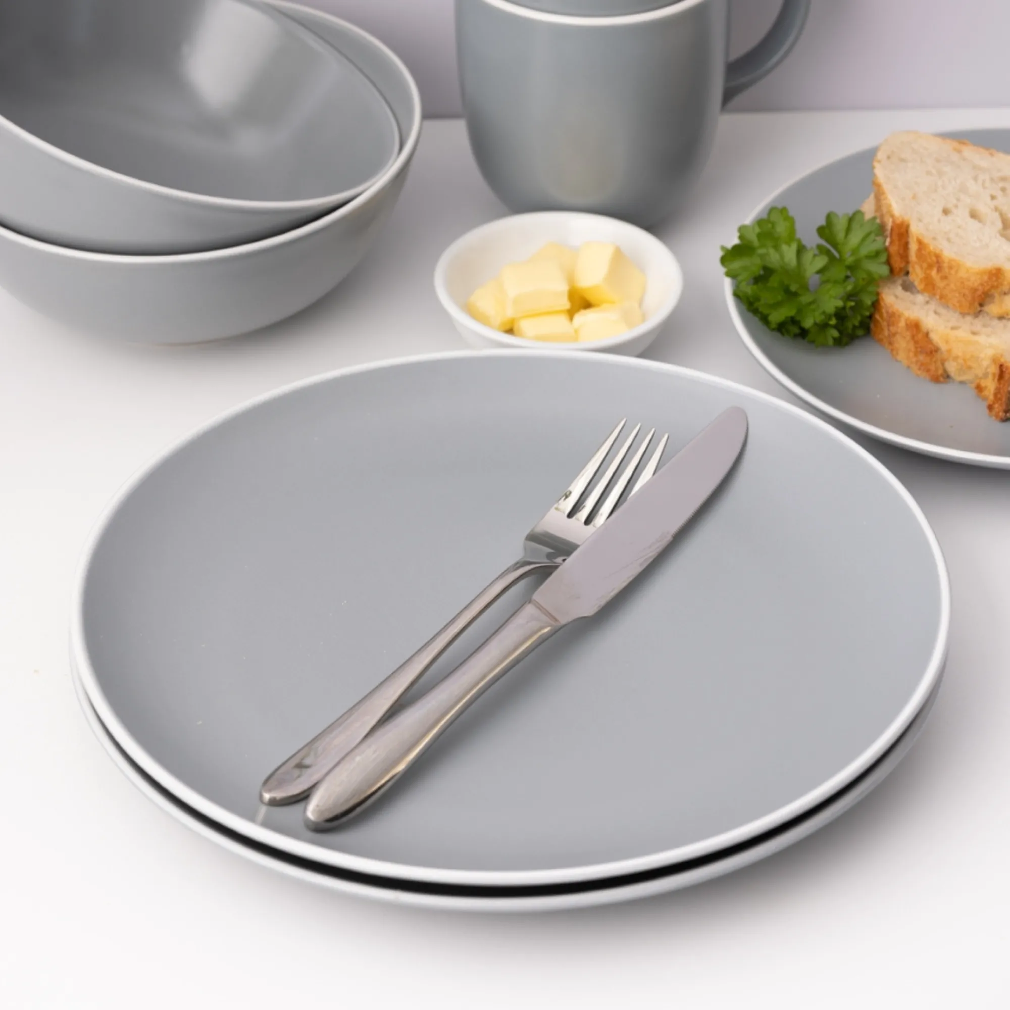 Plates>Mason Cash Classic Collection Set 4 Grey Dinner Plates