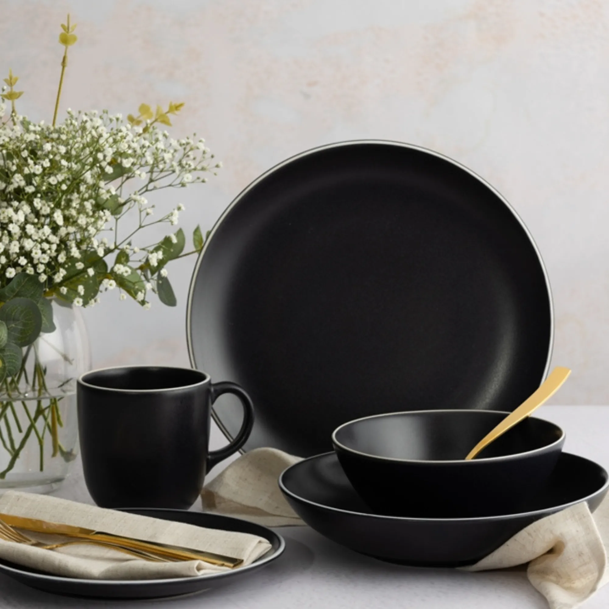 Plates>Mason Cash Classic Collection Set Of 4 Black Side Plates