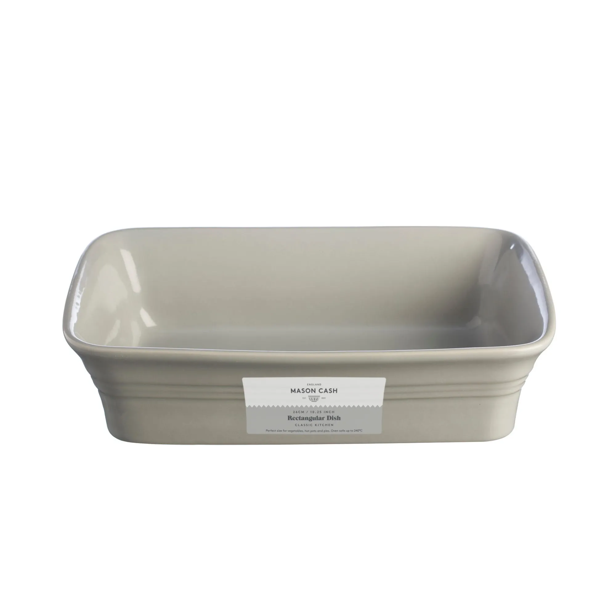 Rectangular Dishes>Mason Cash Classic Kitchen Grey Rectangular Baker 26cm