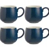 Mugs>Mason Cash Embossed Chevron Set Of 4 Navy Mugs 350ml