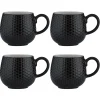 Mugs>Mason Cash Embossed Honeycomb Set Of 4 Black Mugs 350ml