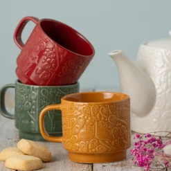 Mugs>Mason Cash In The Forest Set Of 4 Red Mugs 300ml