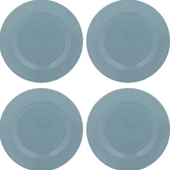 Plates>Mason Cash Linear Set Of 4 Blue Dinner Plates