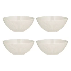 Bowls>Mason Cash Linear Set Of 4 White Cereal Bowls
