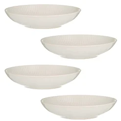 Bowls>Mason Cash Linear Set Of 4 White Pasta Bowls