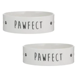 Decorated Pet Bowls|Dog Bowls>Mason Cash Pawfect Set Of 2 Dog Bowls 15x5cm