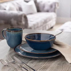 Dinner Sets>Mason Cash Reactive Blue 12 Piece Dinner Set M/O