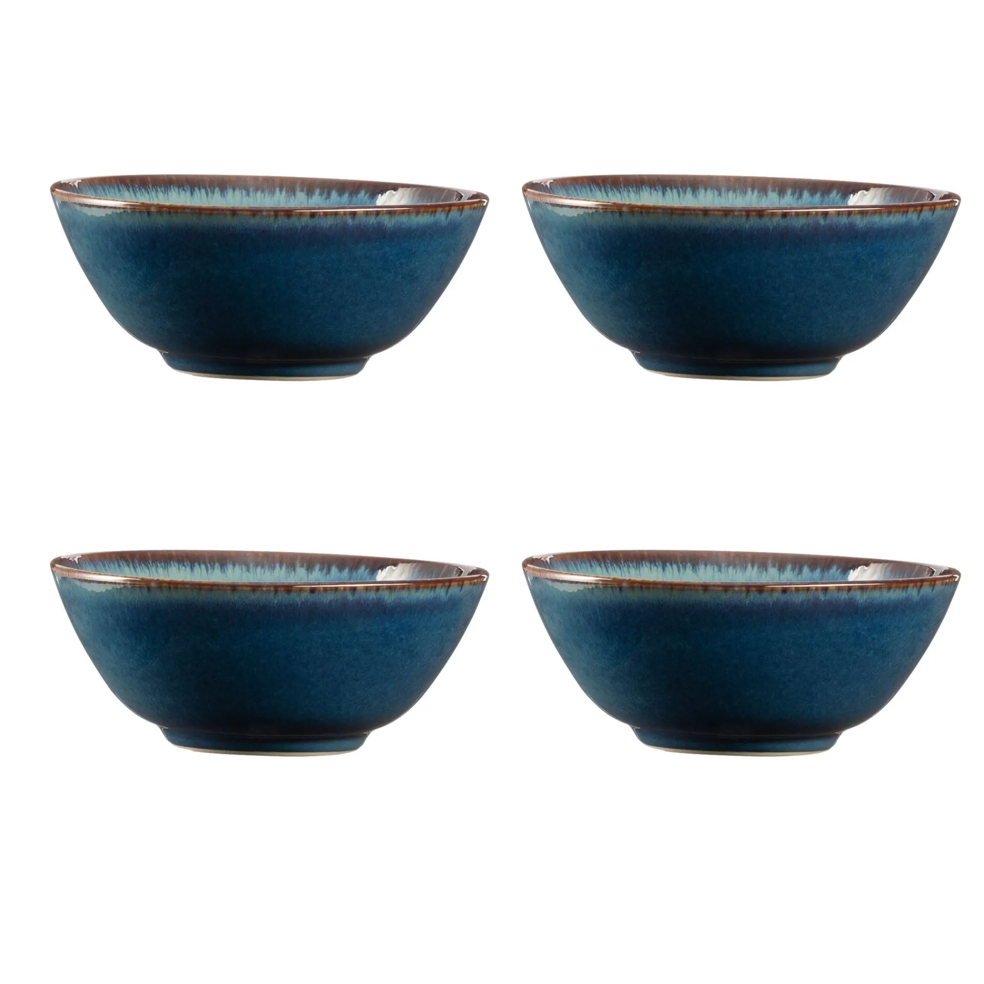 Bowls>Mason Cash Reactive Blue Set Of 4 Bowls 16.5cm