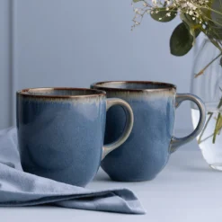 Mugs>Mason Cash Reactive Blue Set Of 4 Mugs 400ml