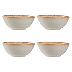 Bowls>Mason Cash Reactive Cream Set Of 4 Bowls 16.5cm