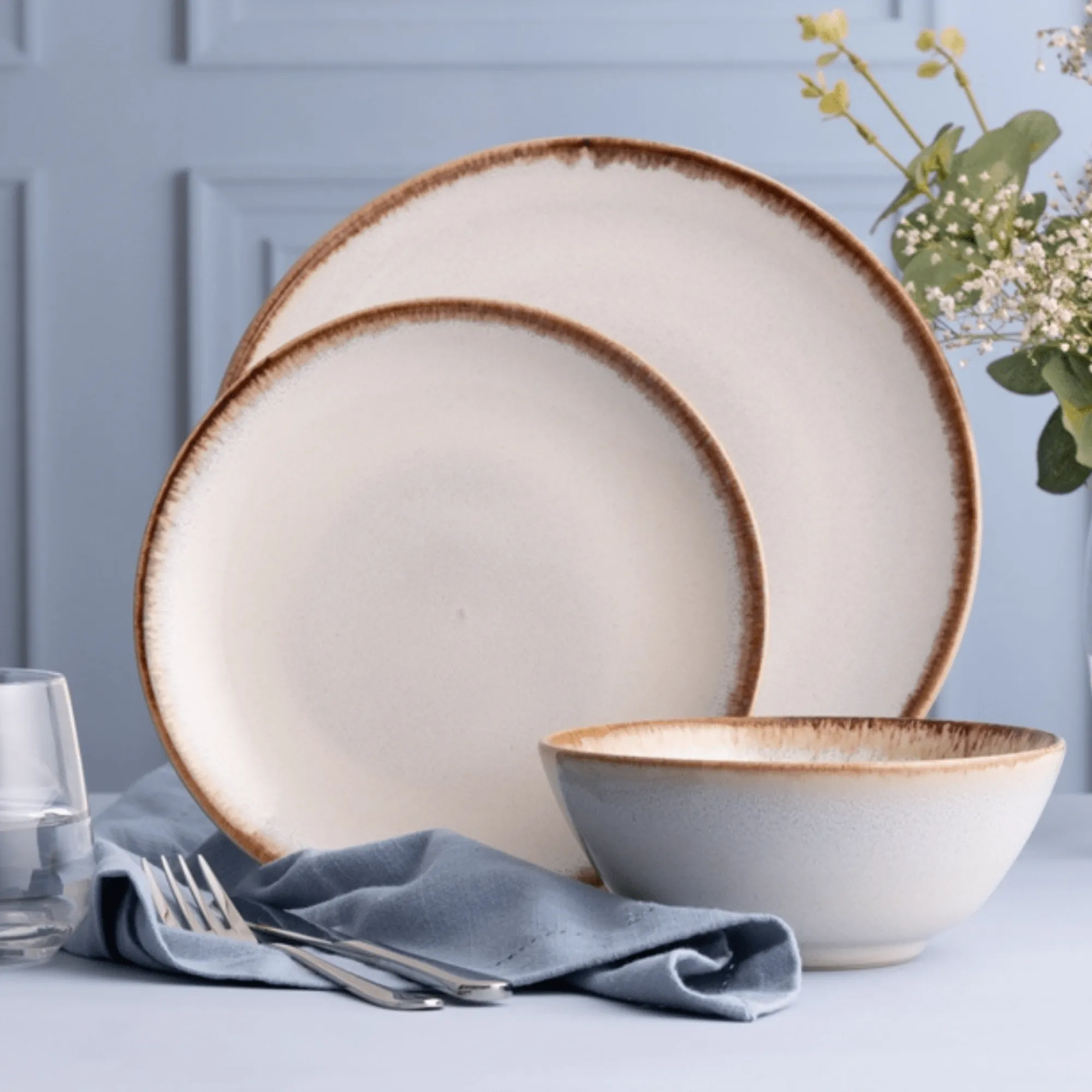 Bowls>Mason Cash Reactive Cream Set Of 4 Bowls 16.5cm