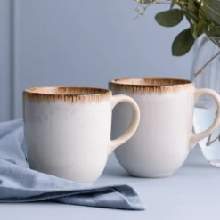 Mugs>Mason Cash Reactive Cream Set Of 4 Mugs 400ml