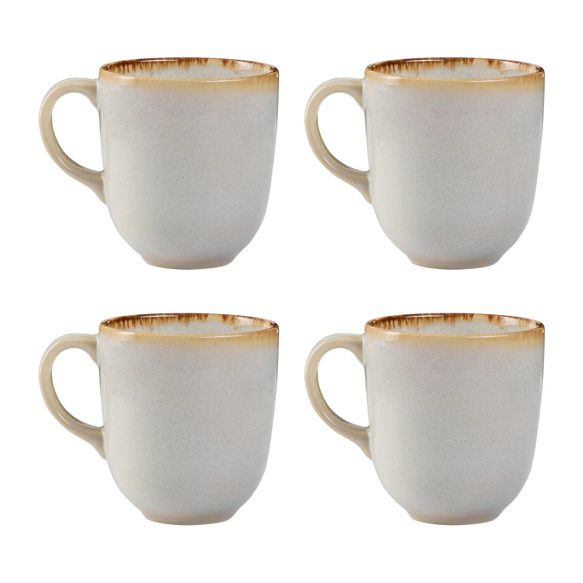 Mugs>Mason Cash Reactive Cream Set Of 4 Mugs 400ml