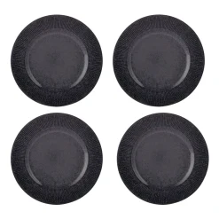 Plates>Mason Cash Reactive Linear Black Set Of 4 Dinner Plates