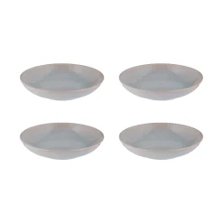 Bowls>Mason Cash Reactive Linear Grey Set Of 4 Pasta Bowls