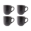 Mugs>Mason Cash Reactive Linear Set Of 4 Black Mugs