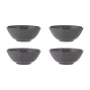 Bowls>Mason Cash Reactive Linear Set Of 4 Black Bowls 16cm