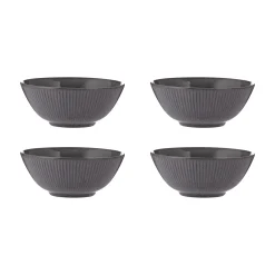 Bowls>Mason Cash Reactive Linear Set Of 4 Black Bowls 16cm