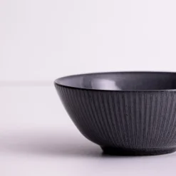 Bowls>Mason Cash Reactive Linear Set Of 4 Black Bowls 16cm