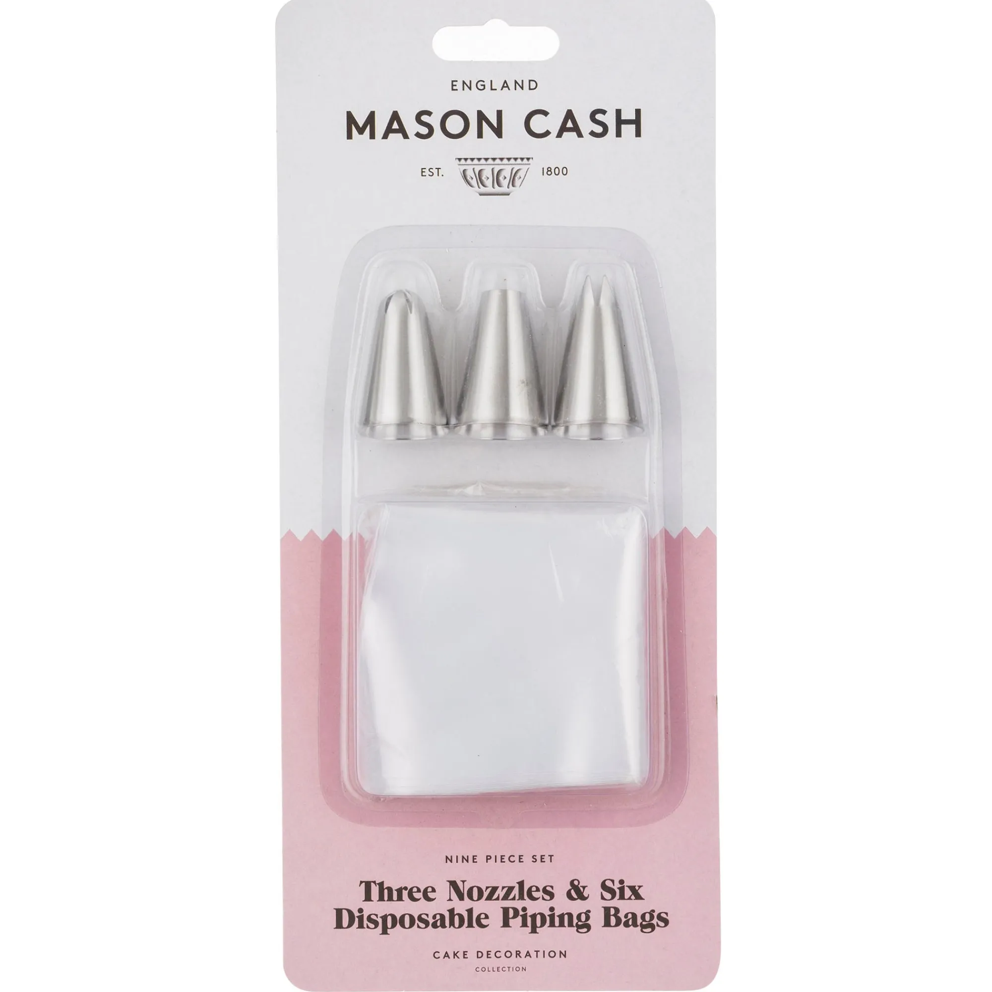 Piping & Icing>Mason Cash Set Of 3 Medium Nozzles 6 Bags