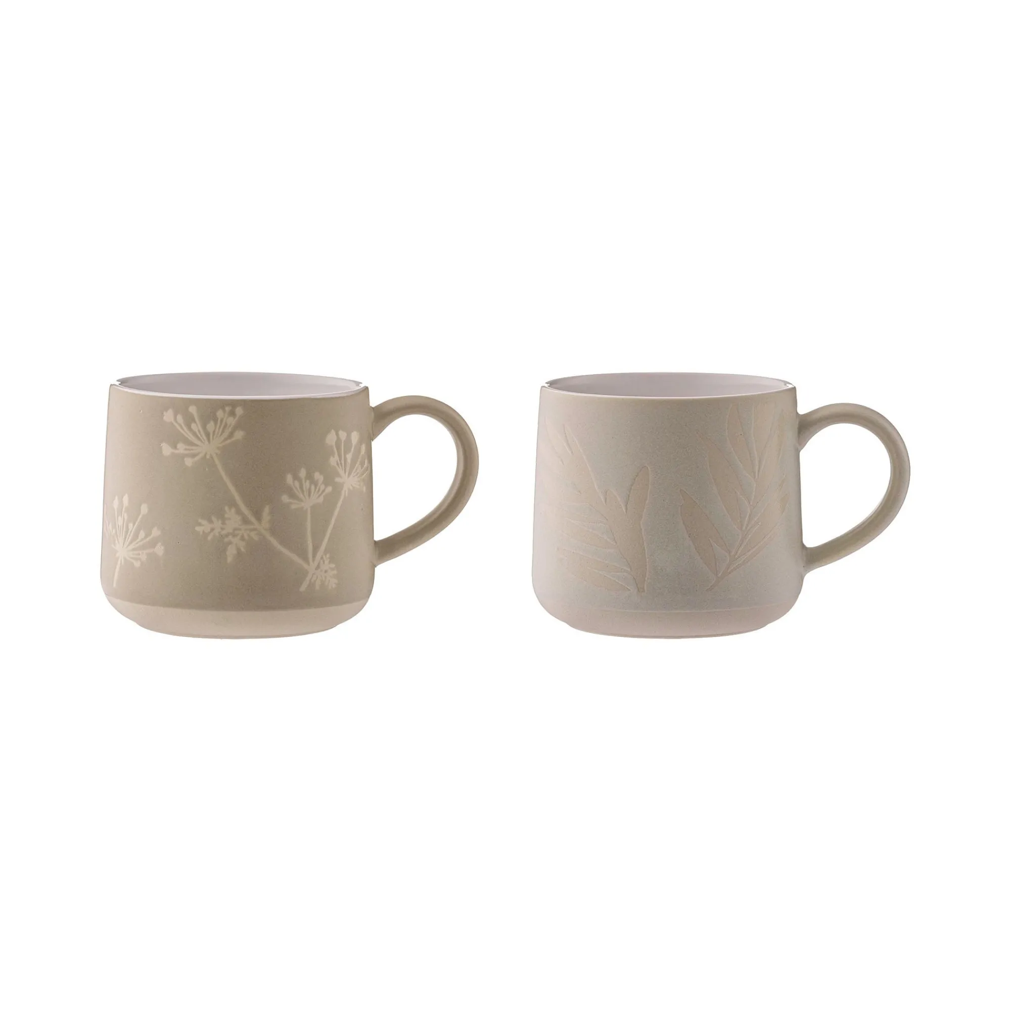 Mugs>Mason Cash Set Of 2 Botanical Leaf Mugs Grey & Stone