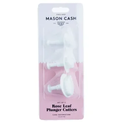 Floral & Plunger Cutters>Mason Cash Set Of 3 Rose Leaf Plunger Cutters