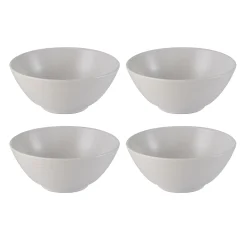 Bowls>Mason Cash William Mason Set 4 White Soup/Cereal Bowls
